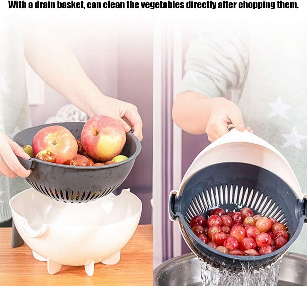 9-in-1 Multifunctional Vegetable Chopper with Draining Basket