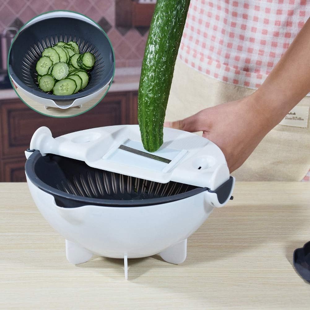 9-in-1 Multifunctional Vegetable Chopper with Draining Basket - 3